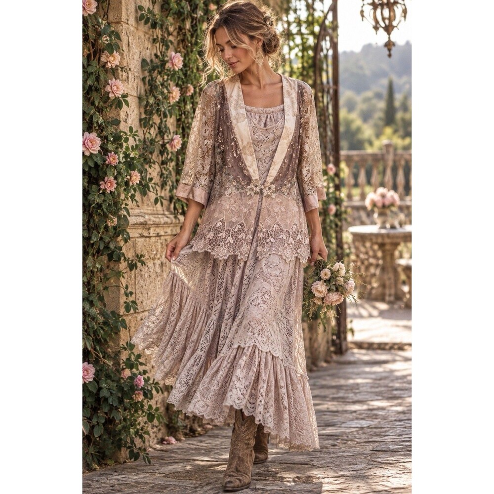 Vtg Spencer Alexis 3 Piece Skirt Set Lace Overlay Crochet Lace Sparkle Sz 3X